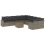 11-piece garden sofa set and gray synthetic rattan cushions by , Garden sets - Ref: Foro24-3256648, Price: 650,48 €, Discount: %