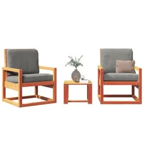 Gartenmöbel-Set 3-teilig, massives Kiefernholz, wachsbraun von , Gartensets - Ref: Foro24-844646, Preis: 137,84 €, Rabatt: %