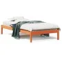Wax brown solid pine wood sofa bed 90x190 cm by , Beds and slatted bases - Ref: Foro24-844407, Price: 55,56 €, Discount: %