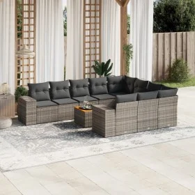 11-teiliges Gartensofa-Set und graue synthetische Rattankissen von , Gartensets - Ref: Foro24-3257957, Preis: 667,90 €, Rabat...