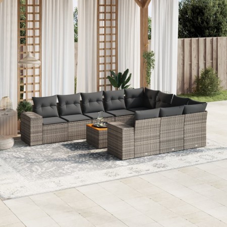11-teiliges Gartensofa-Set und graue synthetische Rattankissen von , Gartensets - Ref: Foro24-3257957, Preis: 646,32 €, Rabat...