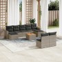 10-piece garden sofa set with gray synthetic rattan cushions by , Garden sets - Ref: Foro24-3256655, Price: 558,10 €, Discoun...