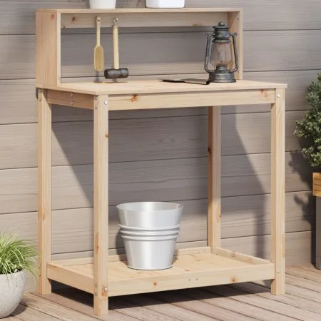 Planting table with pine wood shelves 82.5x50x109.5 cm by , Pot stands - Ref: Foro24-832407, Price: 62,47 €, Discount: %