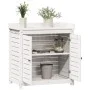 Plantagentisch mit Regalen aus weißem Kiefernholz, 82,5 x 50 x 86,5 cm von , Topfständer - Ref: Foro24-832418, Preis: 183,28 ...