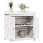 Plantagentisch mit Regalen aus weißem Kiefernholz, 82,5 x 50 x 86,5 cm von , Topfständer - Ref: Foro24-832418, Preis: 190,89 ...