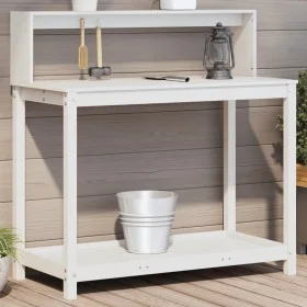 Plantation table with white pine wood shelves 108x50x109.5 cm by , Pot stands - Ref: Foro24-832413, Price: 89,16 €, Discount: %
