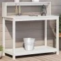 Plantagentisch mit Regalen aus weißem Kiefernholz, 108 x 50 x 109,5 cm von , Topfständer - Ref: Foro24-832413, Preis: 89,16 €...