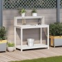 Plantagentisch mit Regalen aus weißem Kiefernholz, 108 x 50 x 109,5 cm von , Topfständer - Ref: Foro24-832413, Preis: 90,00 €...