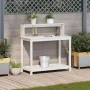 Plantation table with white pine wood shelves 108x50x109.5 cm by , Pot stands - Ref: Foro24-832413, Price: 89,16 €, Discount: %