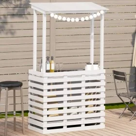 Gartenbar Hochtisch Massivholz weiß 112,5x57x195,5 cm von , Gartentische - Ref: Foro24-832535, Preis: 213,81 €, Rabatt: %