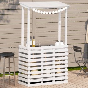 Gartenbar Hochtisch Massivholz weiß 112,5x57x195,5 cm von , Gartentische - Ref: Foro24-832535, Preis: 224,96 €, Rabatt: %