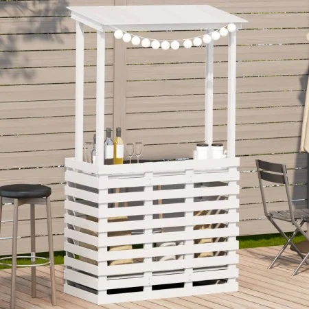 Gartenbar Hochtisch Massivholz weiß 112,5x57x195,5 cm von , Gartentische - Ref: Foro24-832535, Preis: 213,81 €, Rabatt: %