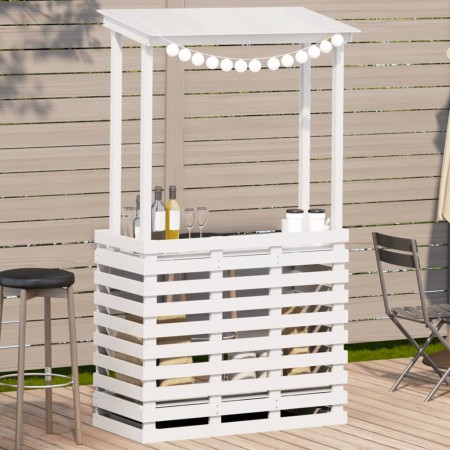 Gartenbar Hochtisch Massivholz weiß 112,5x57x195,5 cm von , Gartentische - Ref: Foro24-832535, Preis: 224,96 €, Rabatt: %