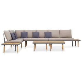 Juego muebles de jardín 7 plazas y cojines madera acacia marrón by vidaXL, Garden sets - Ref: Foro24-46482, Price: 879,82 €, ...