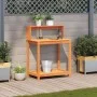 Plantagentisch mit Regalen aus braunem Kiefernholz, 82,5 x 50 x 109,5 cm von , Topfständer - Ref: Foro24-844633, Preis: 74,64...