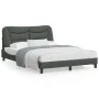 Bed frame with LED lights dark gray fabric 140x200 cm by , Beds and slatted bases - Ref: Foro24-3213705, Price: 219,84 €, Dis...