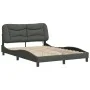 Bed frame with LED lights dark gray fabric 140x200 cm by , Beds and slatted bases - Ref: Foro24-3213705, Price: 219,84 €, Dis...
