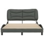 Bed frame with LED lights dark gray fabric 140x200 cm by , Beds and slatted bases - Ref: Foro24-3213705, Price: 209,14 €, Dis...