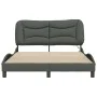 Bed frame with LED lights dark gray fabric 140x200 cm by , Beds and slatted bases - Ref: Foro24-3213705, Price: 219,84 €, Dis...