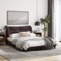 Bed frame with LED lights dark brown fabric 140x200 cm by , Beds and slatted bases - Ref: Foro24-3213707, Price: 224,21 €, Di...