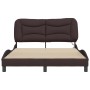 Bed frame with LED lights dark brown fabric 140x200 cm by , Beds and slatted bases - Ref: Foro24-3213707, Price: 224,21 €, Di...