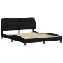 Bed frame with LED lights black fabric 160x200 cm by , Beds and slatted bases - Ref: Foro24-3213713, Price: 269,75 €, Discoun...