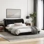 Bed frame with LED lights black fabric 160x200 cm by , Beds and slatted bases - Ref: Foro24-3213713, Price: 269,75 €, Discoun...