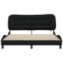 Bed frame with LED lights black fabric 160x200 cm by , Beds and slatted bases - Ref: Foro24-3213713, Price: 274,02 €, Discoun...