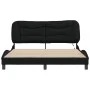 Bed frame with LED lights black fabric 160x200 cm by , Beds and slatted bases - Ref: Foro24-3213713, Price: 269,75 €, Discoun...