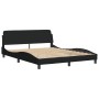Bed frame with LED lights black fabric 160x200 cm by , Beds and slatted bases - Ref: Foro24-3213713, Price: 274,02 €, Discoun...