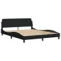 Bed frame with LED lights black fabric 160x200 cm by , Beds and slatted bases - Ref: Foro24-3213713, Price: 269,75 €, Discoun...