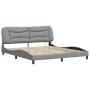 Bed frame with LED lights light gray fabric 180x200 cm by , Beds and slatted bases - Ref: Foro24-3213718, Price: 245,87 €, Di...