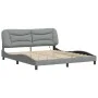 Bed frame with LED lights light gray fabric 180x200 cm by , Beds and slatted bases - Ref: Foro24-3213718, Price: 245,48 €, Di...