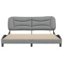 Bed frame with LED lights light gray fabric 180x200 cm by , Beds and slatted bases - Ref: Foro24-3213718, Price: 245,87 €, Di...