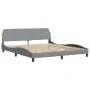 Bed frame with LED lights light gray fabric 180x200 cm by , Beds and slatted bases - Ref: Foro24-3213718, Price: 245,48 €, Di...