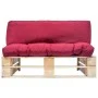 Sofá de jardín de palets con cojines rojos madera de pino de , Sofás de exterior - Ref: Foro24-277478, Precio: 121,05 €, Desc...