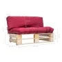 Sofá de jardín de palets con cojines rojos madera de pino de , Sofás de exterior - Ref: Foro24-277478, Precio: 121,05 €, Desc...