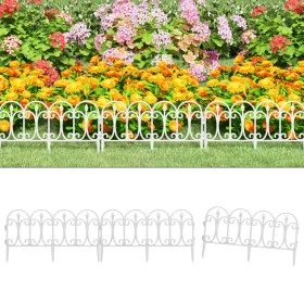 Garden edging 17 units PP white 10 m by , Garden edging and edging - Ref: Foro24-318294, Price: 47,53 €, Discount: %