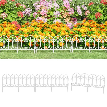 Garden edging 17 units PP white 10 m by , Garden edging and edging - Ref: Foro24-318294, Price: 55,42 €, Discount: %