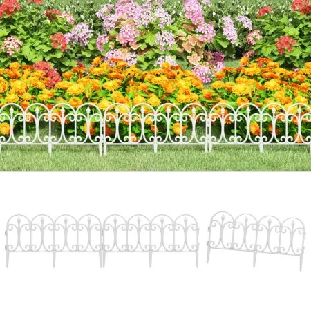 Garden edging 17 units PP white 10 m by , Garden edging and edging - Ref: Foro24-318294, Price: 47,53 €, Discount: %