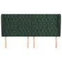 Cabecero con orejas de terciopelo verde oscuro 203x23x118/128cm