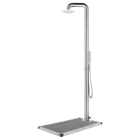 Garden shower with gray base 230 cm stainless steel by , Pool and spa accessories - Ref: Foro24-3070794, Price: 391,40 €, Dis...