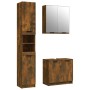 Set de muebles baño 3 pzas madera contrachapada roble ahumado de , Muebles de baño - Ref: Foro24-3115881, Precio: 178,38 €