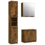 Set de muebles baño 3 pzas madera contrachapada roble ahumado de , Muebles de baño - Ref: Foro24-3115881, Precio: 179,78 €, D...