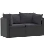 2-piece garden sofa set and black synthetic rattan cushions by vidaXL, Modular outdoor sofas - Ref: Foro24-46556, Price: 163,...