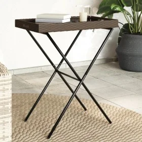 Tisch mit Klapptablett Kunstrattan braun 65x40x75 cm von , Gartentische - Ref: Foro24-365128, Preis: 47,13 €, Rabatt: %