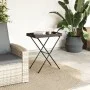Table with folding tray made of synthetic brown rattan 65x40x75 cm by , Garden tables - Ref: Foro24-365128, Price: 47,13 €, D...