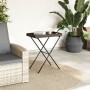 Tisch mit Klapptablett Kunstrattan braun 65x40x75 cm von , Gartentische - Ref: Foro24-365128, Preis: 43,62 €, Rabatt: %