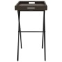 Tisch mit Klapptablett Kunstrattan braun 65x40x75 cm von , Gartentische - Ref: Foro24-365128, Preis: 43,62 €, Rabatt: %