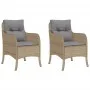Garden armchairs with cushions 2 units synthetic rattan beige mix by , Garden chairs - Ref: Foro24-365149, Price: 227,18 €, D...